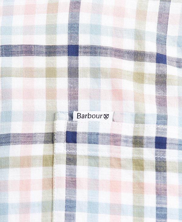 Barbour Kinson Tailored Short-sleeved Shirt Classic Pink | BABO87607