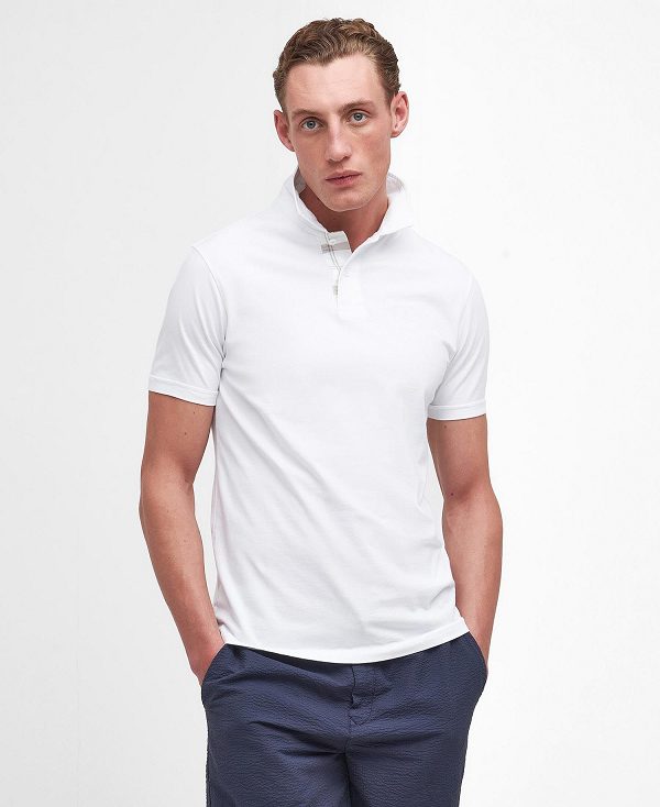 Barbour Kirkhill Short-sleeved Polo Shirt Classic White | BABO88195