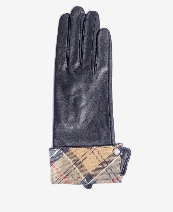 Barbour Lady Jane Leather Gloves Brown/Hessian | BABO90056