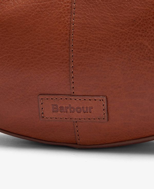 Barbour Laire Leather Half-moon Bag Classic Brown | BABO89989