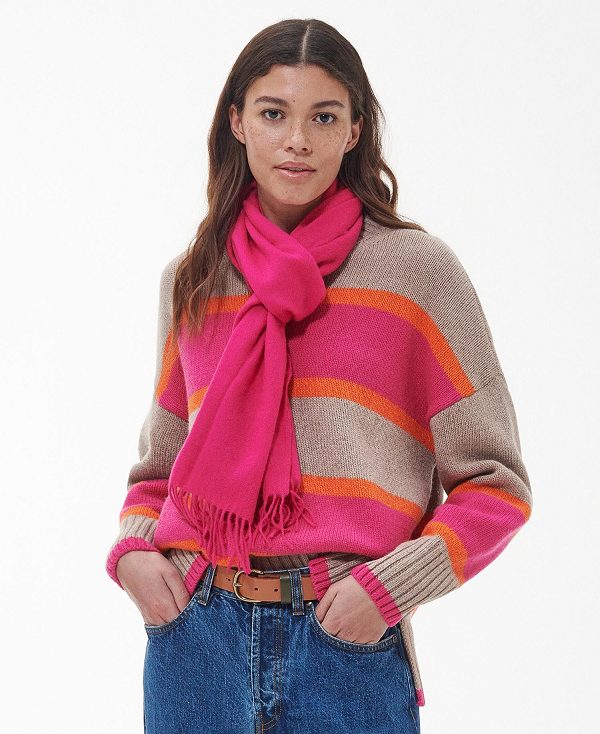 Barbour Lambswool Woven Scarf Blush Pink | BABO90114