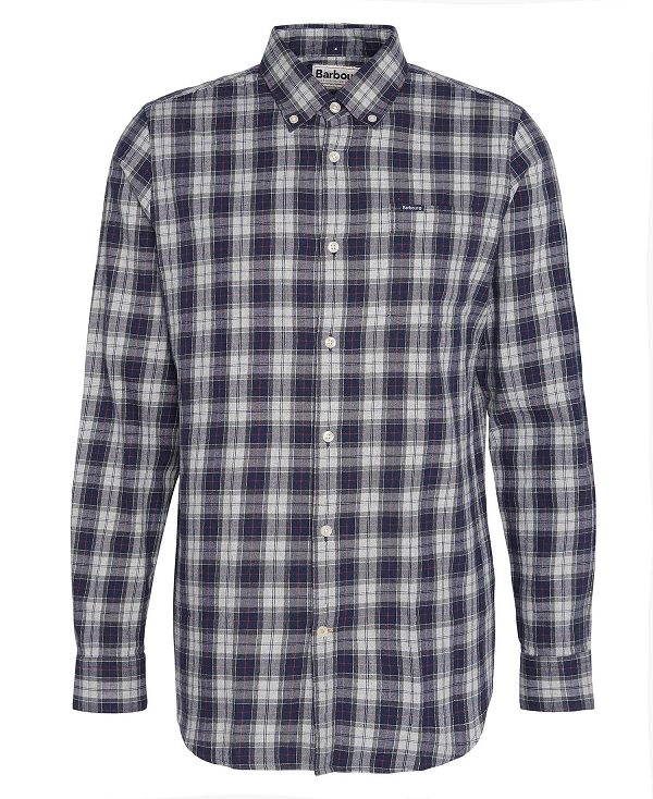 Barbour Lanark Tailored Long-sleeved Shirt Blue | BABO87821