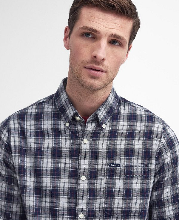 Barbour Lanark Tailored Long-sleeved Shirt Blue | BABO87821