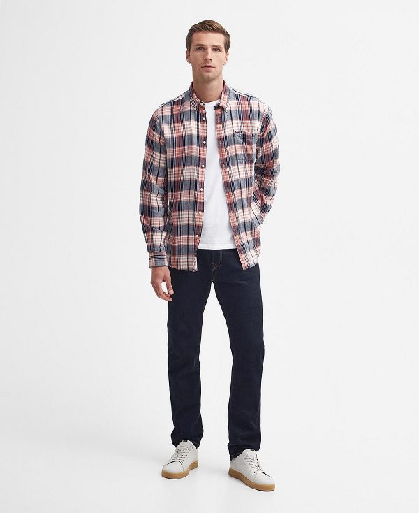 Barbour Laneskin Tailored Long-sleeved Shirt Pink Clay | BABO87743