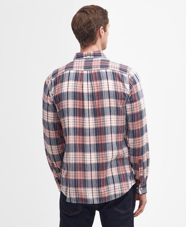 Barbour Laneskin Tailored Long-sleeved Shirt Pink Clay | BABO87743