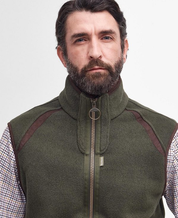 Barbour Langdale Fleece Gilet Olive | BABO88701