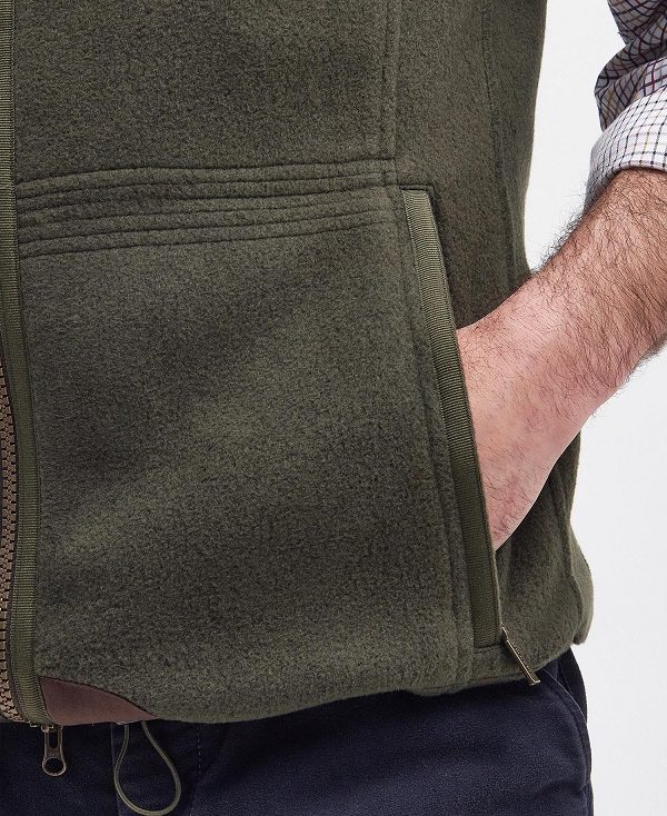 Barbour Langdale Fleece Gilet Olive | BABO88701