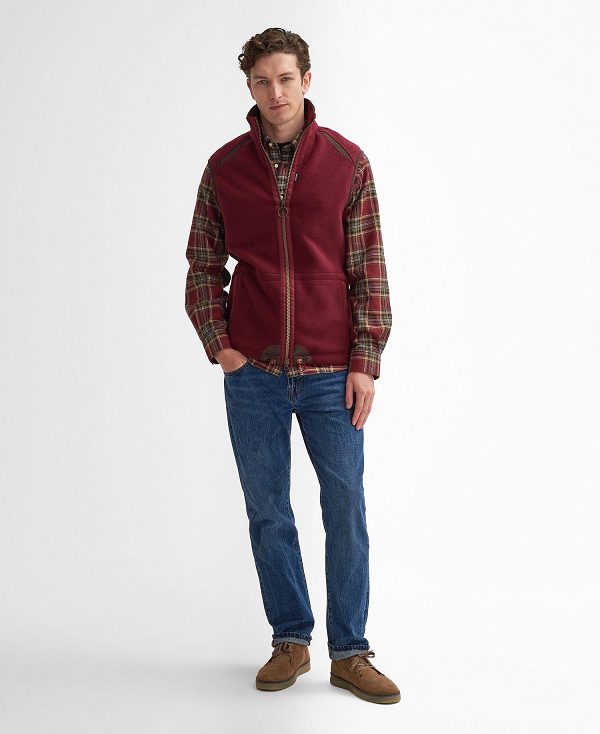 Barbour Langdale Fleece Gilet Red | BABO88732