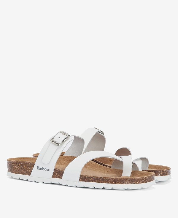 Barbour Langton Sandals Classic White | BABO89904