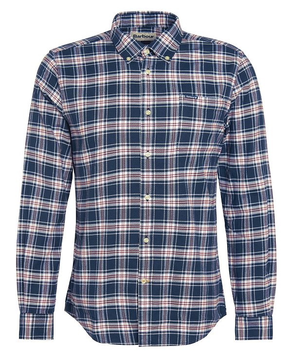 Barbour Langton Tailored Shirt Navy | BABO87663