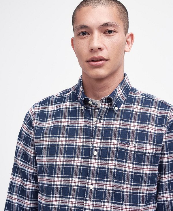 Barbour Langton Tailored Shirt Navy | BABO87663