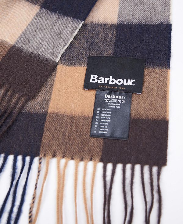 Barbour Large Tattersall Scarf Autumn Dress | BABO89085