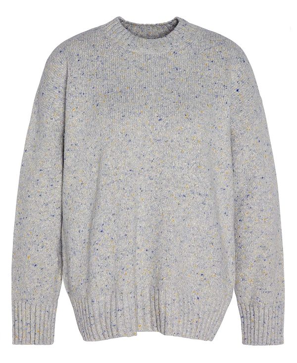 Barbour Lavensdale Crew Neck Jumper Pearl Blue | BABO89761