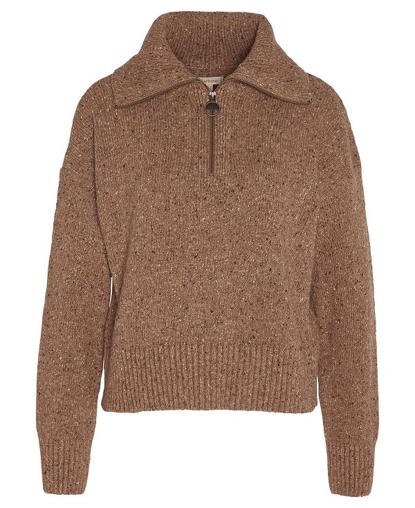 Barbour Lavensdale Half-zip Jumper Honey | BABO89745