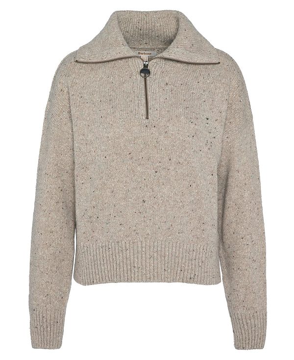 Barbour Lavensdale Half-zip Jumper Oatmeal | BABO89753