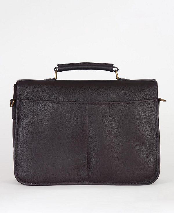 Barbour Leather Briefcase Chocolate | BABO88935