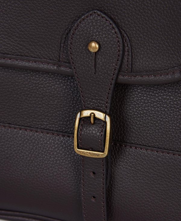 Barbour Leather Briefcase Chocolate | BABO88935