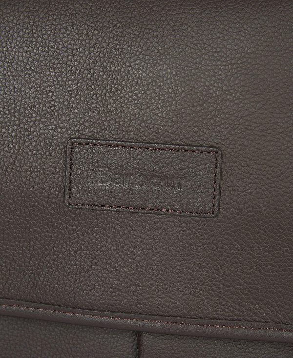 Barbour Leather Briefcase Chocolate | BABO88935