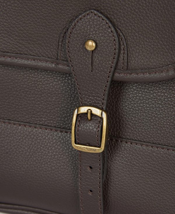 Barbour Leather Briefcase Chocolate | BABO88935