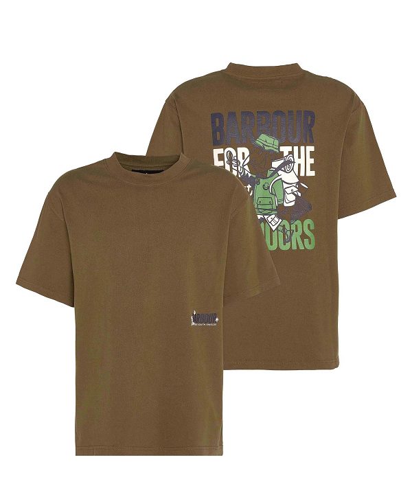 Barbour Leonard Oversized Graphic T-shirt Green | BABO88408