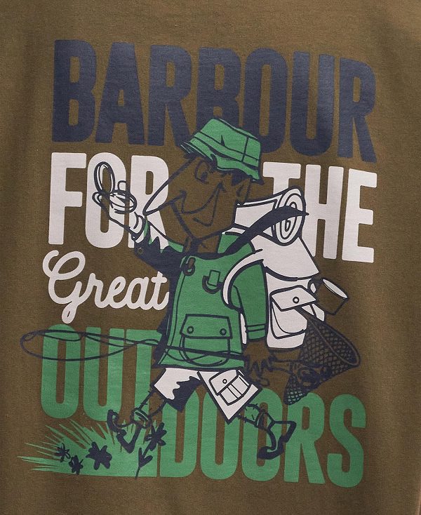 Barbour Leonard Oversized Graphic T-shirt Green | BABO88408