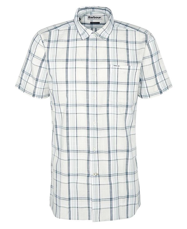 Barbour Lerwick Regular Short-sleeved Shirt Stone | BABO87772