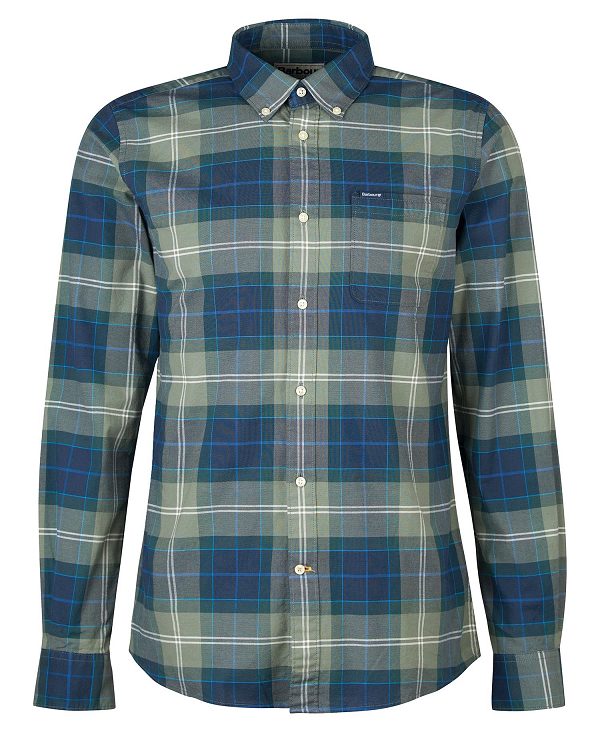 Barbour Lewis Tailored Long-sleeved Shirt Berwick Blue Tartan | BABO87608