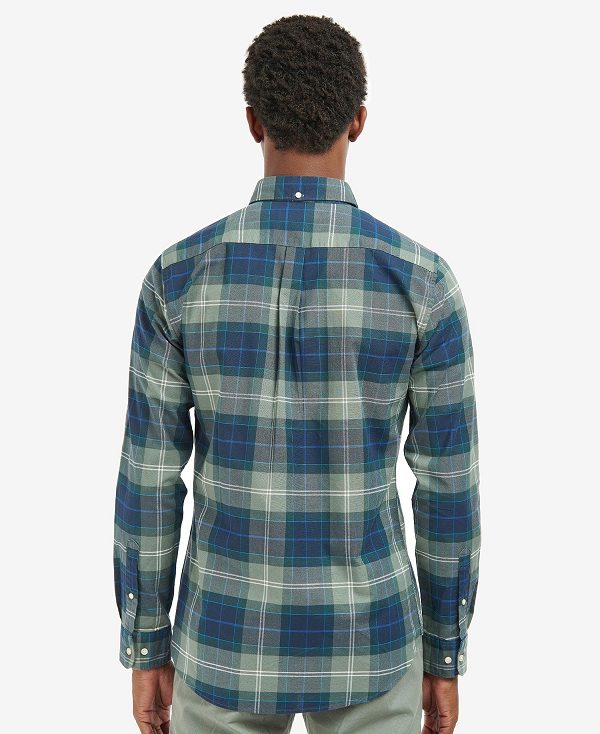 Barbour Lewis Tailored Long-sleeved Shirt Berwick Blue Tartan | BABO87608