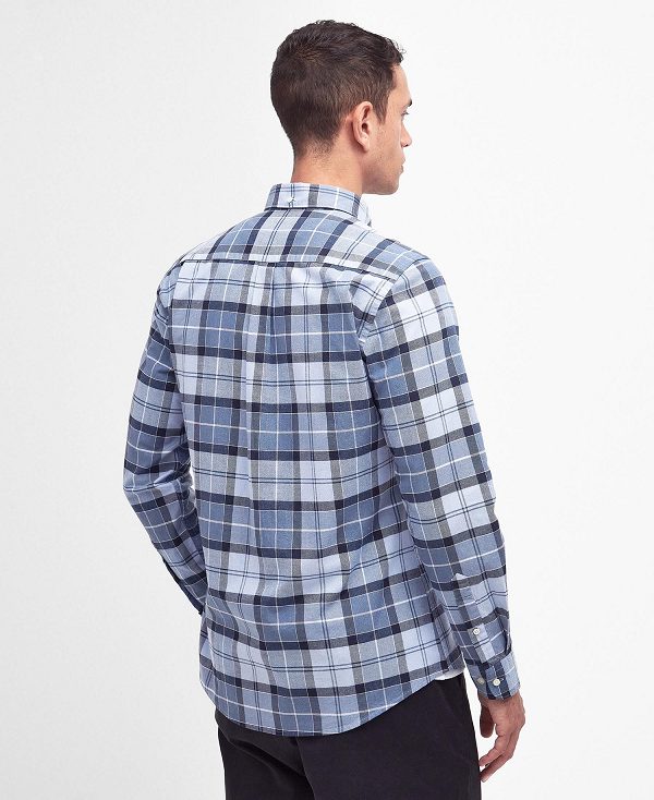 Barbour Lewis Tailored Long-sleeved Shirt Berwick Blue Tartan | BABO87718