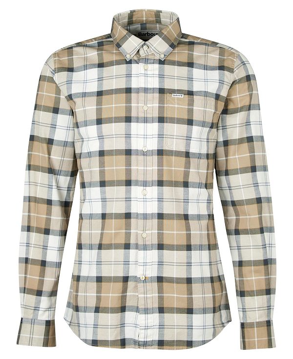 Barbour Lewis Tailored Shirt Glenmore Olive Tartan | BABO87609