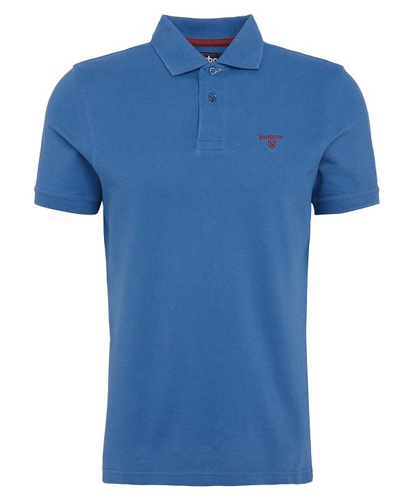 Barbour Lightweight Sports Polo Shirt Blue | BABO88099