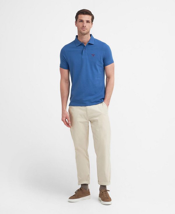 Barbour Lightweight Sports Polo Shirt Blue | BABO88099