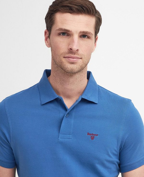 Barbour Lightweight Sports Polo Shirt Blue | BABO88099