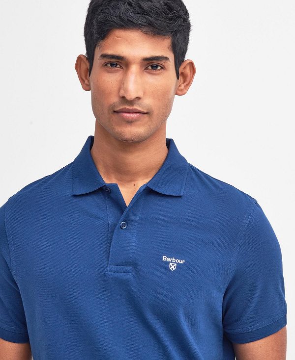 Barbour Lightweight Sports Polo Shirt Blue | BABO88101