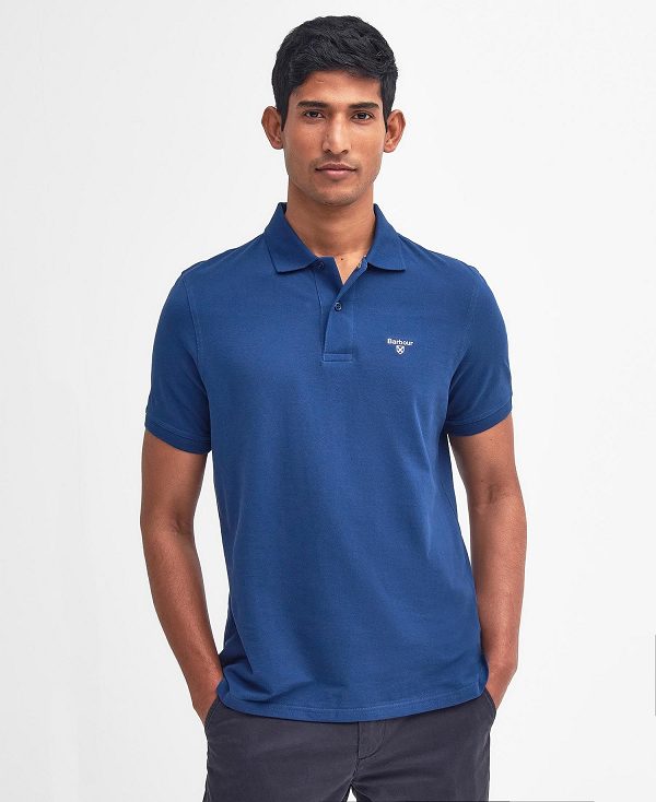 Barbour Lightweight Sports Polo Shirt Blue | BABO88101