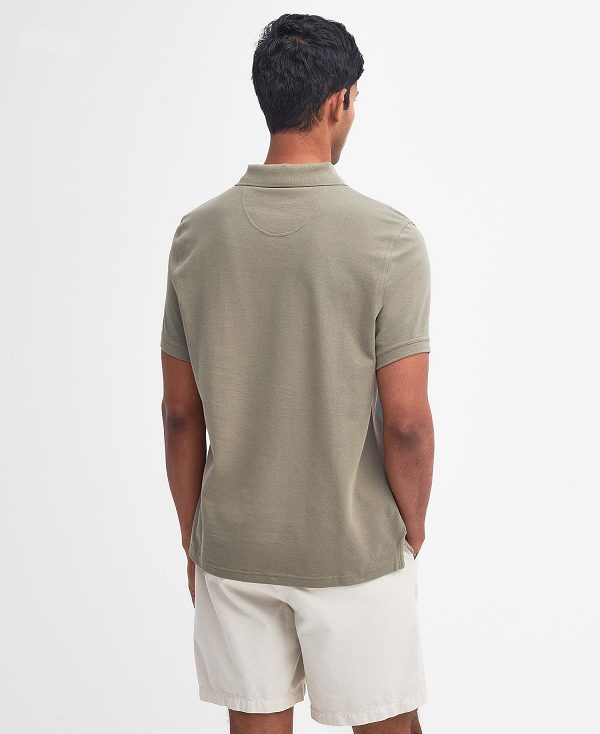 Barbour Lightweight Sports Polo Shirt Dusty Green | BABO88096