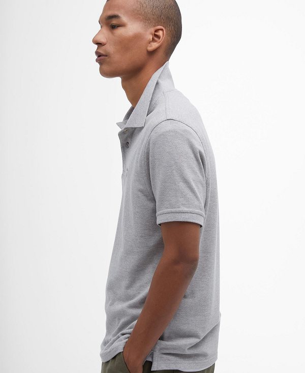 Barbour Lightweight Sports Polo Shirt Grey | BABO88213