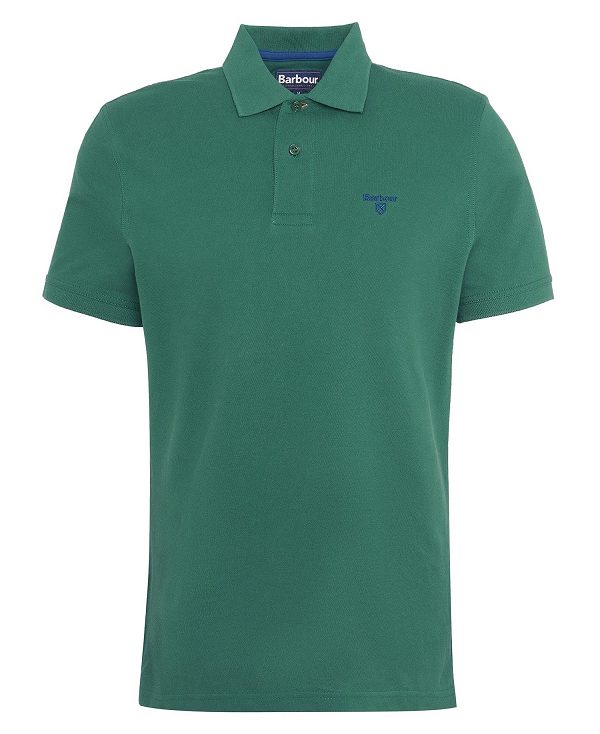 Barbour Lightweight Sports Polo Shirt Green | BABO88093