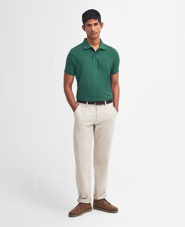 Barbour Lightweight Sports Polo Shirt Green | BABO88093