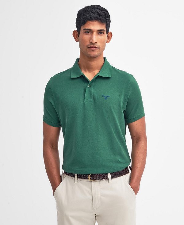 Barbour Lightweight Sports Polo Shirt Green | BABO88093