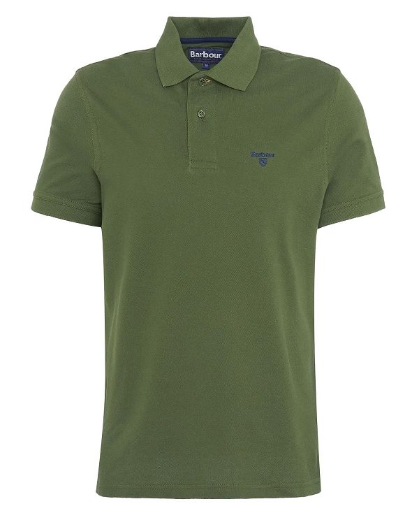 Barbour Lightweight Sports Polo Shirt Green | BABO88097