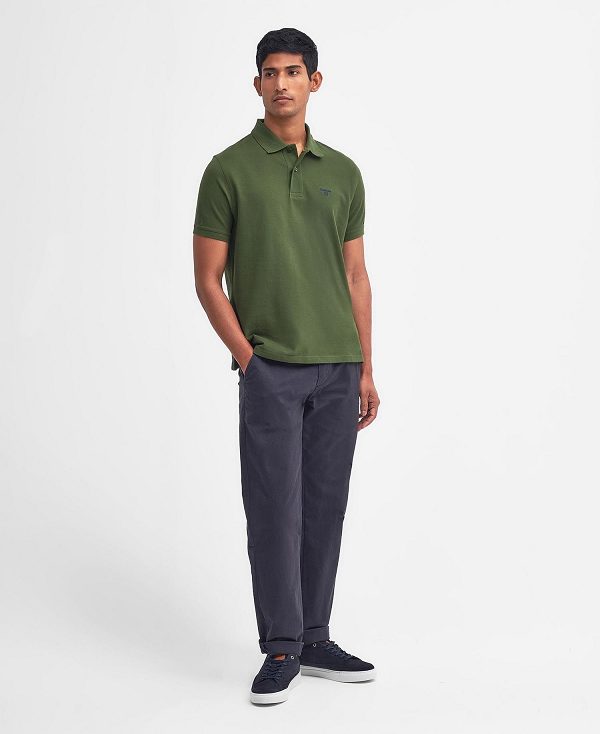 Barbour Lightweight Sports Polo Shirt Green | BABO88097