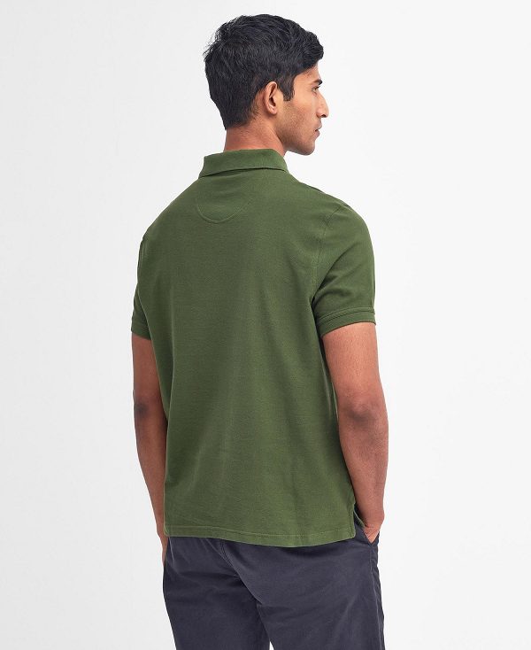 Barbour Lightweight Sports Polo Shirt Green | BABO88097