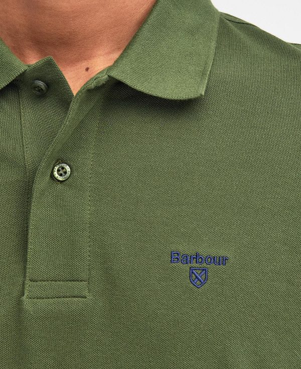 Barbour Lightweight Sports Polo Shirt Green | BABO88097