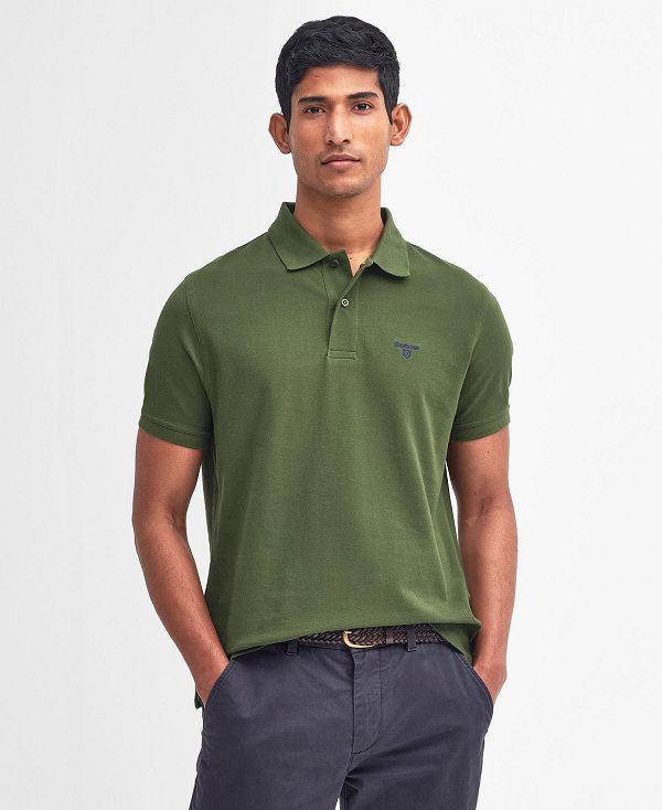 Barbour Lightweight Sports Polo Shirt Green | BABO88097