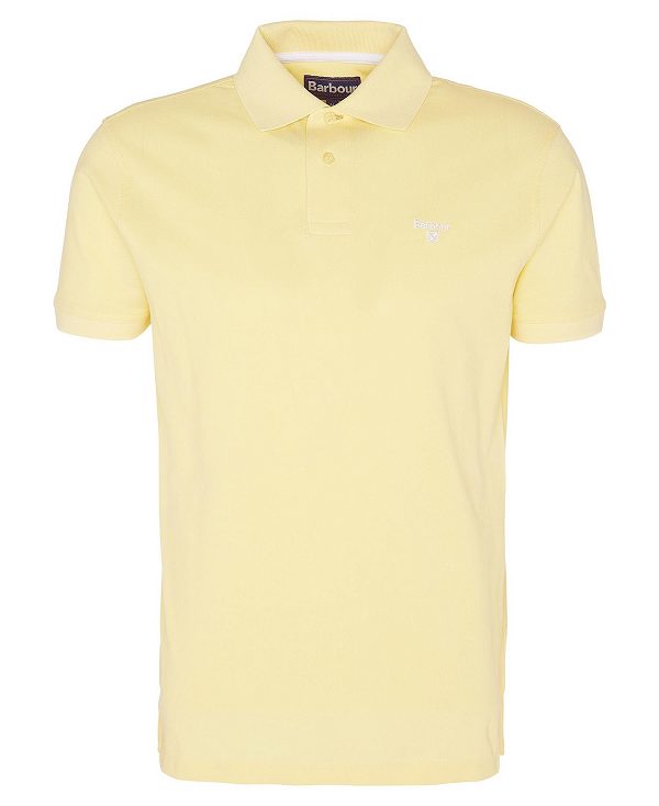 Barbour Lightweight Sports Polo Shirt Lemon | BABO88105