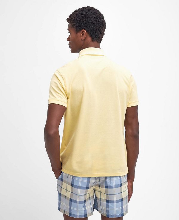 Barbour Lightweight Sports Polo Shirt Lemon | BABO88105