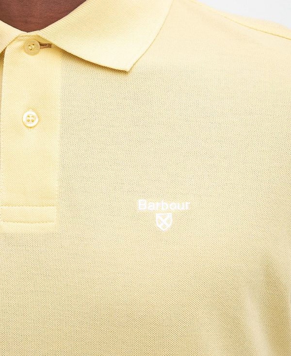 Barbour Lightweight Sports Polo Shirt Lemon | BABO88105