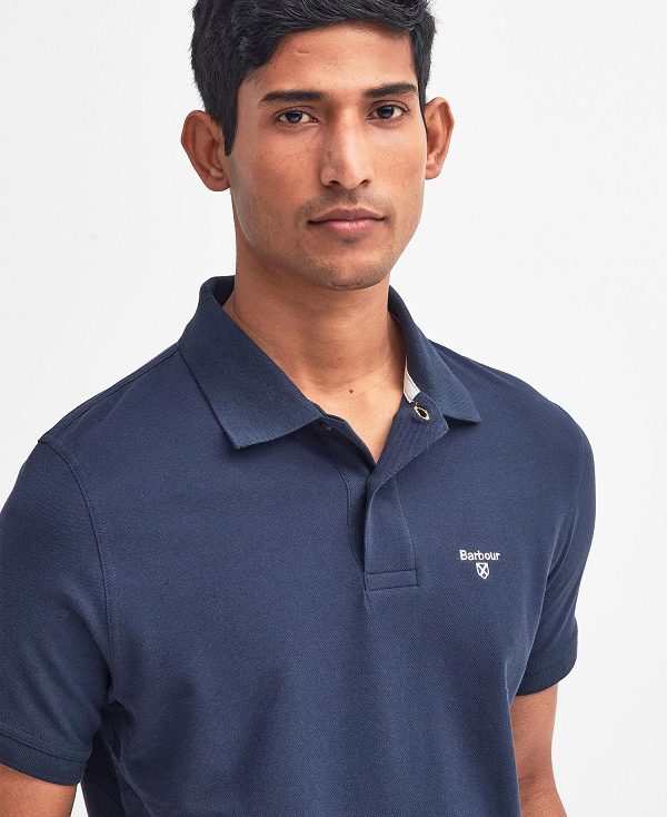 Barbour Lightweight Sports Polo Shirt Navy | BABO88182