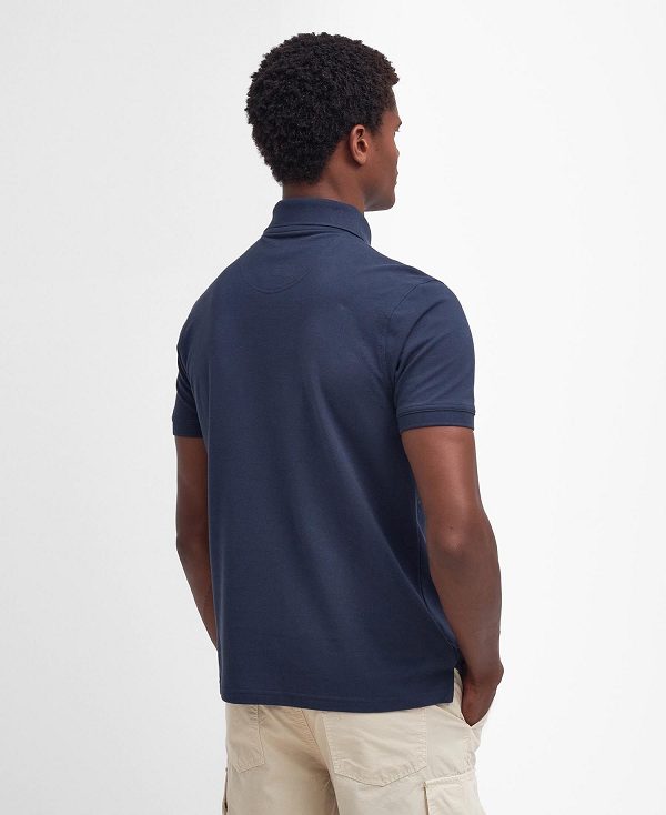 Barbour Lightweight Sports Polo Shirt Navy | BABO88206